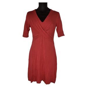 Banana Republic Wrap Dress Women Sz‎ S Stretch Rayon Pink Everyday